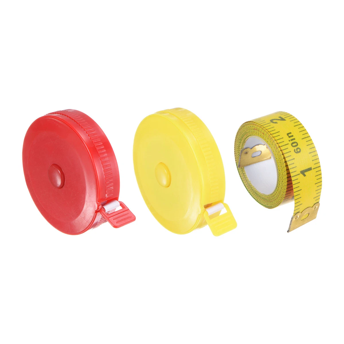 3pcs 150cm Soft Retractable Measuring Tape Bright Red Yellow Multicolor