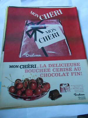 Werbung Advertising 1963 Mon Chéri la delicieuse bouchée chocolat chocolat cerise 