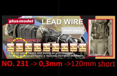 MW22 PLUSMODEL 231 LEAD WIRE 0,3 MM 120mm BLEIDRAHT