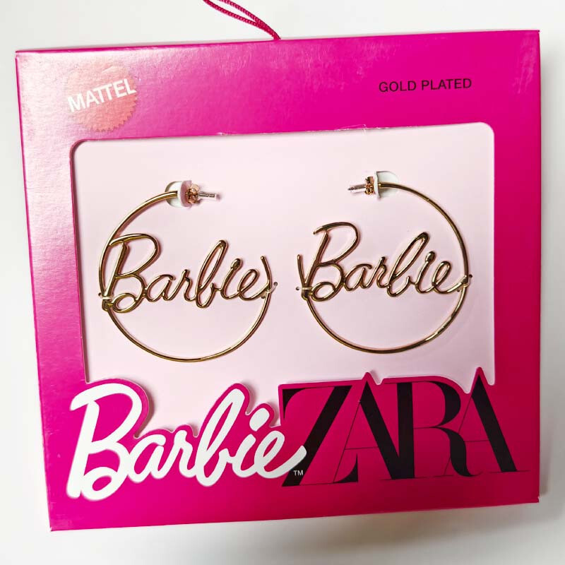 Zara Gold Plated Letter Statemen Hoop Earrings Chic Women Party Vacation Jewelry