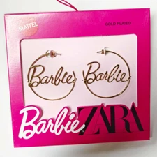 Zara Gold Plated Letter Statemen Hoop Earrings Chic Women Party Vacation Jewelry