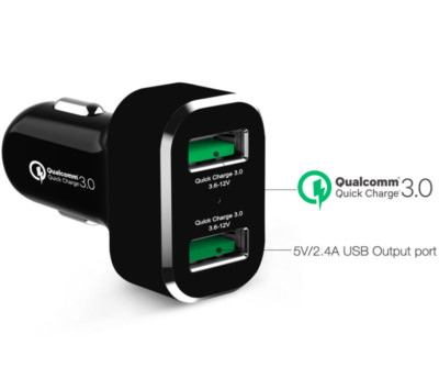 RAM-GDS-CHARGE-USB2QCCIG GDS  2-Port USB Cigarette Charger w/Qualcomm  Quick Ch