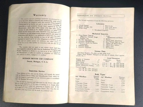 Original 1934 Hudson Terraplane Owners Manual W Insert Still Attached - Picture 6 of 16