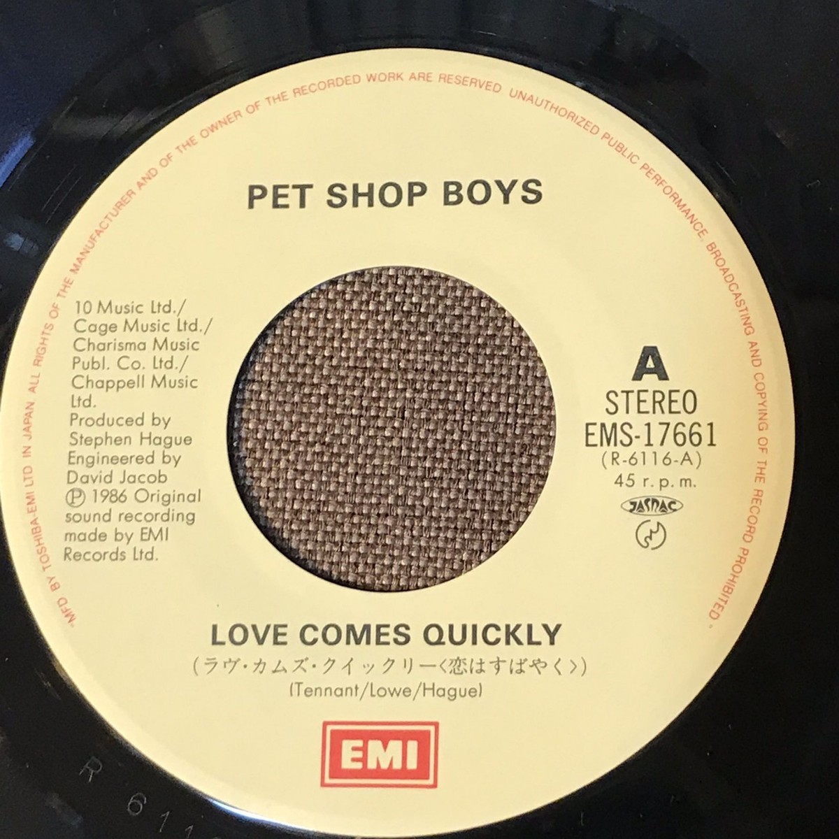 ペット・ショップ・ボーイズ PET SHOP BOYS Japan 1986 EMS-17661 PROMO NM7