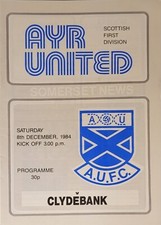 Ayr United v Clydebank,  Scottish First Division 1984
