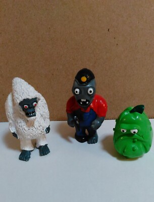 Plants vs Zombies 3'' Miner Zombie, 3.5'' Yeti Zombie and Squash PVC Figures