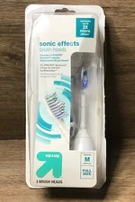 3ct Sonic Effects Fluoride-free Replacement ToothBrush Heads Medium *OPEN BOX*