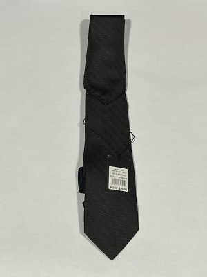 Mens Unbranded Black Stripe Pattern Tie With Matching Pocket Square NEW