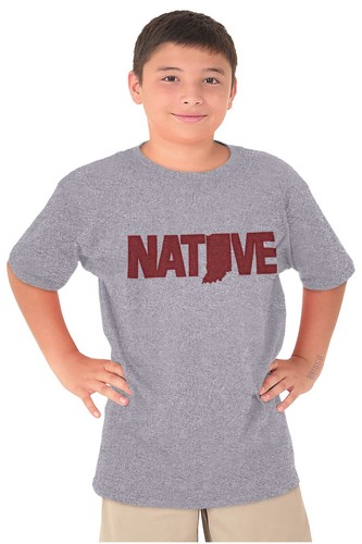 Indiana Native Indy IN Classic Souvenir Gift Youth Crewneck T Shirts Boy or Girl - Picture 6 of 9
