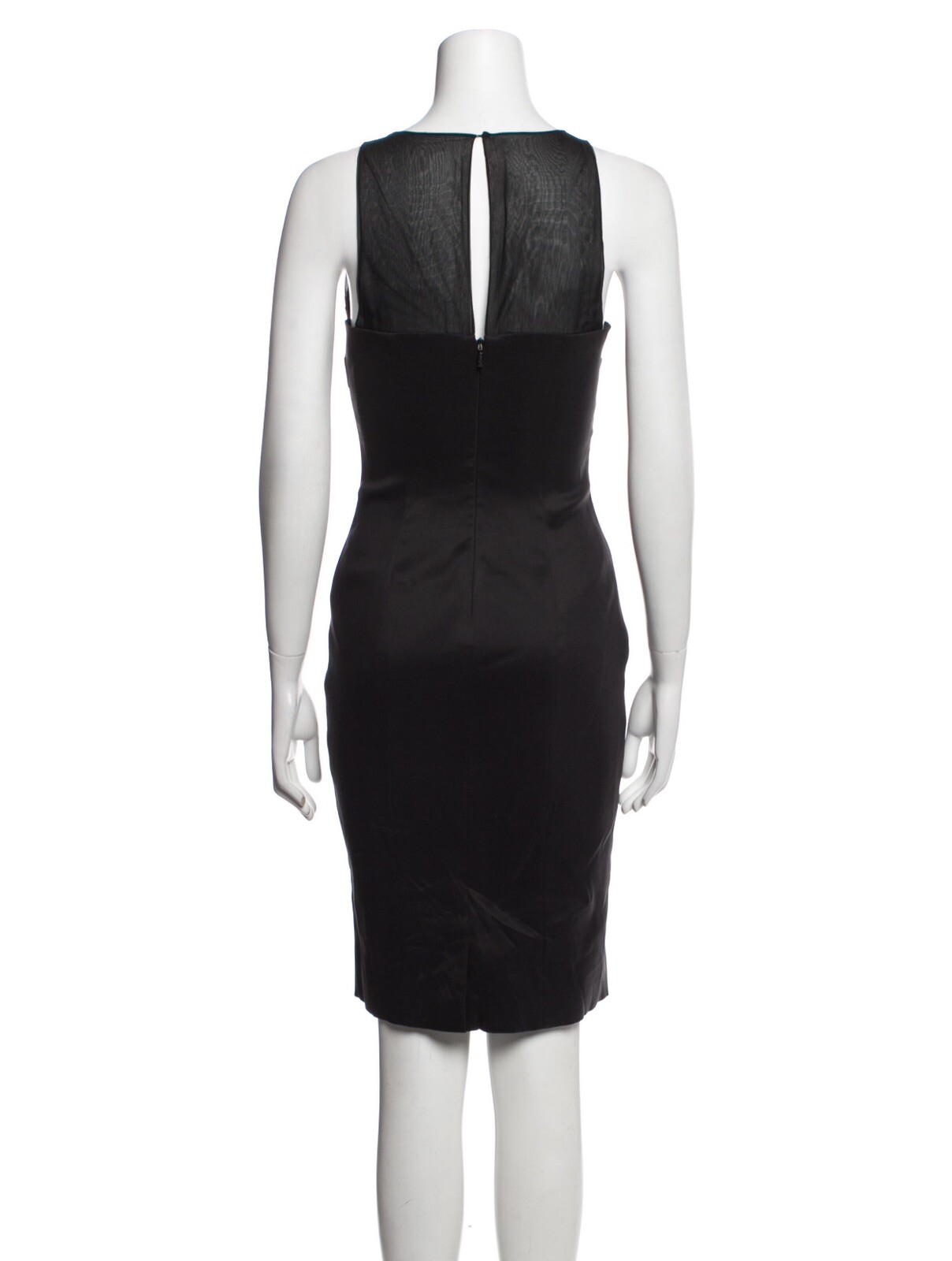 Versace Authentic Solid Black Silk Tank Knee Leng… - image 3