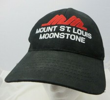 Mount St Louis Moonstone Baseball Cap Hat adjustable v black skiing resort club 