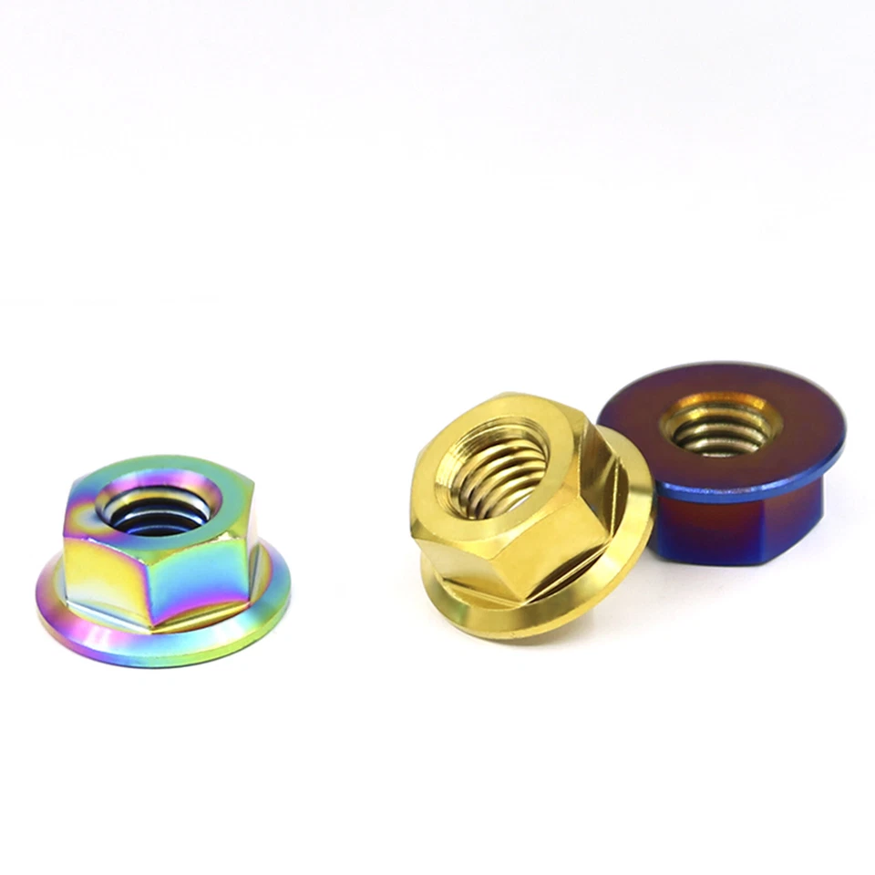 Titanium Nut Flange Hex Nuts for Bike Motorcycle Car M5 M6 M8 M10 M12 M14 M16 - Image 3 of 4