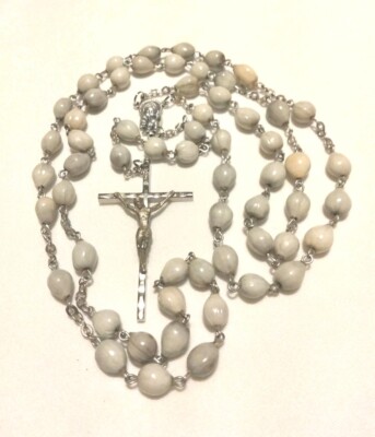 Job's tears seed Bead Rosary Excellent Condition Italy