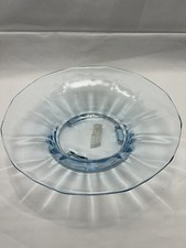Vintage Fostoria Fairfax Blue 12 inch 3-toed footed bowl RARE