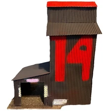 HO Scale Custom Painted Trackside Grain Elevator.