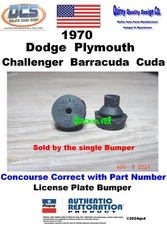 1970 Challenger Cuda Barracuda License Plate Bumper SHOW 2094618 MoPar USA