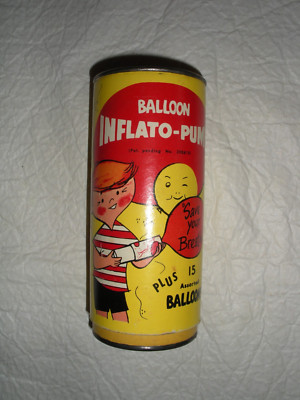 Vintage Balloon Inflato-Pump Van Dan Rubber Co. Ideal Toy Corp Great Graphics!