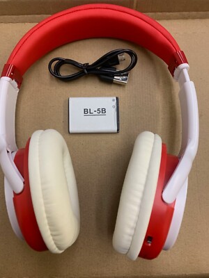 Yat Bluetooth Wireless Stereo Headphones MP3 Player w/ TF Memory FM Radio  -Red