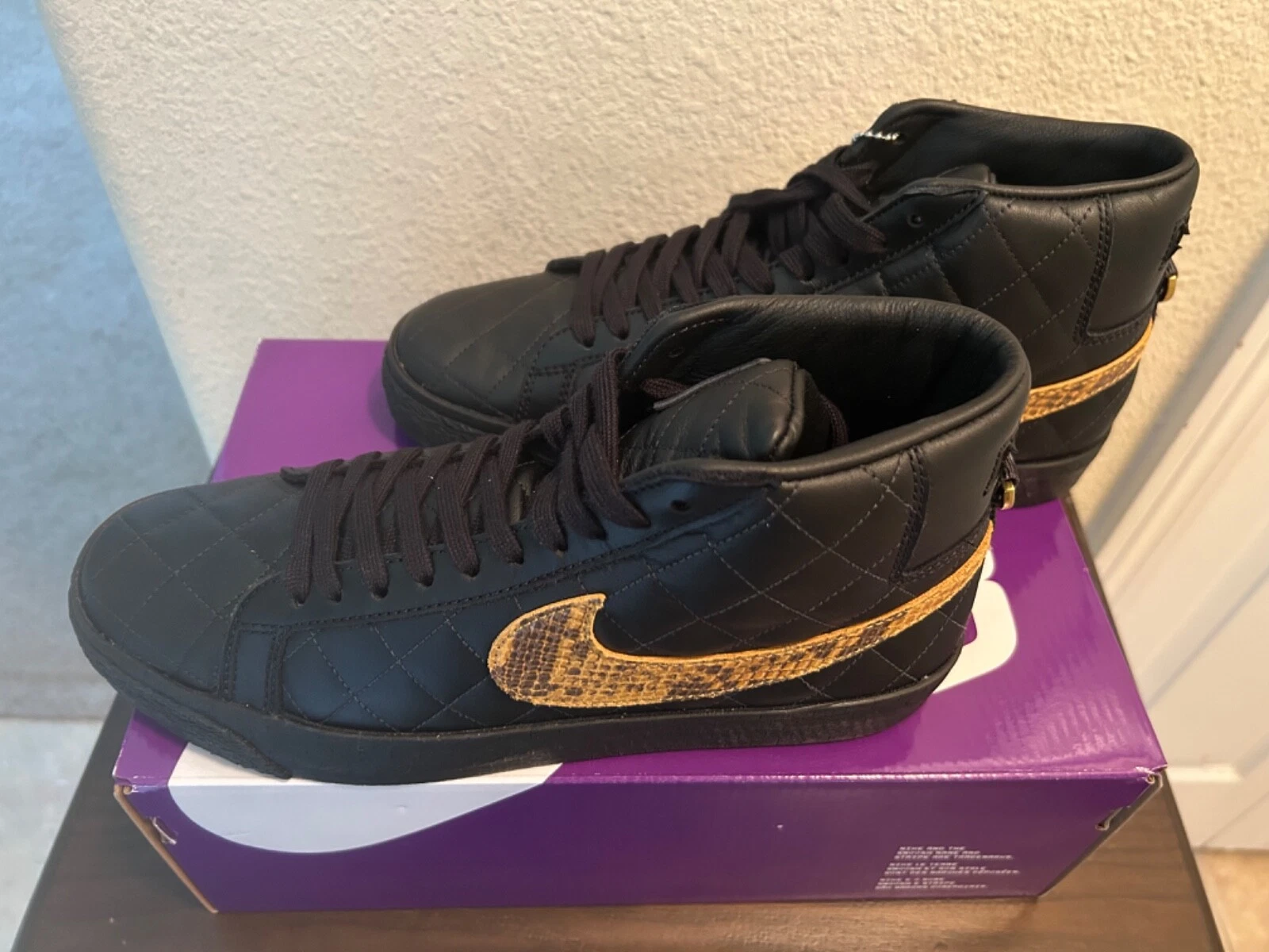 Nike SB Zoom Blazer Mid QS Supreme peau de serpent noire (DV5078 001) homme taille 8,5