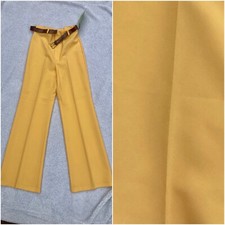 vintage Coconuts 70s deadstock yellow pleated high waist wide leg belted slacks