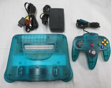 Nintendo 64 console Clear Blue set Japan N64 w/controller adapter cable