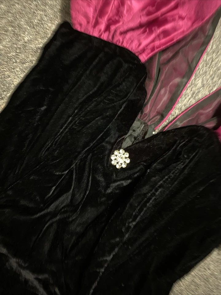 NUEVA Pajarita De Colección Gunne Sax Terciopelo Encaje Cristal Corteza Talla 11/12 Negra  Foto 4 de 4