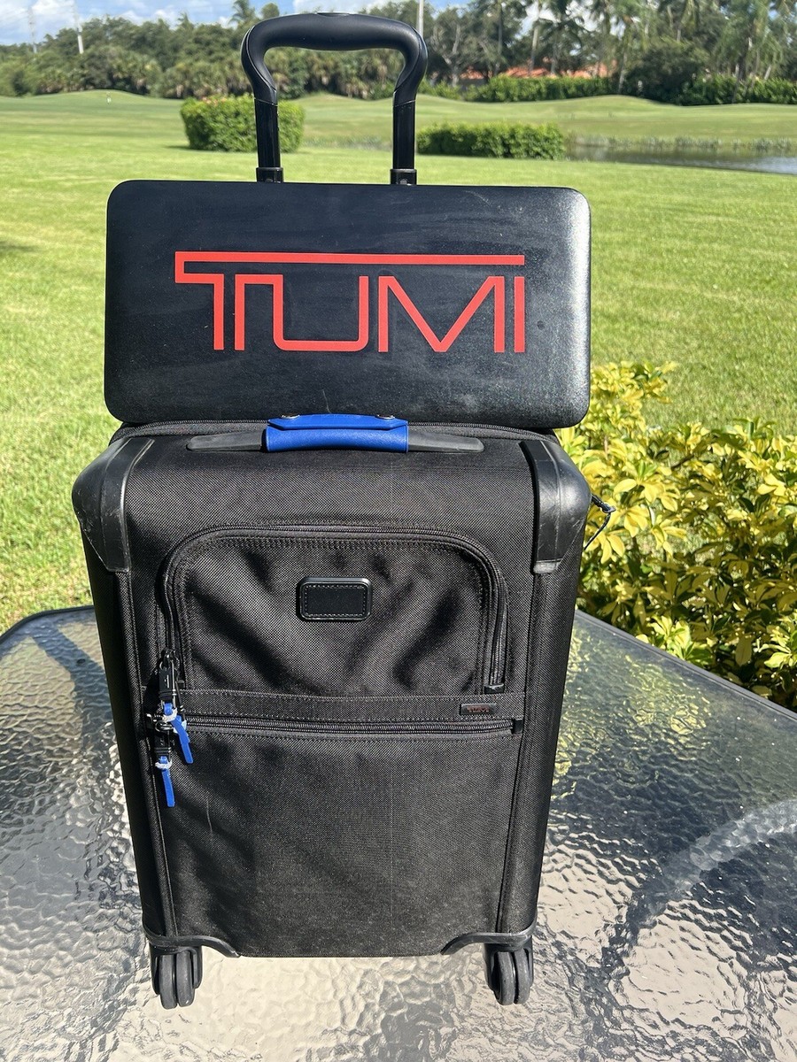 Tumi Alpha 2 Black/Blue Custom Expandable 4 Wheeled Spinner Carry