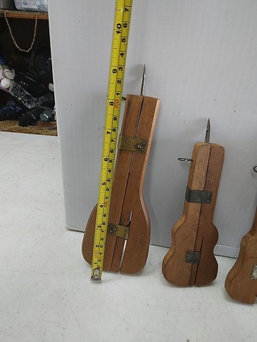 (4) Vintage Wood Rug Hook Punch Sliding Needle Shuttle Sewing Hand Weaving Tools - Picture 6 of 6
