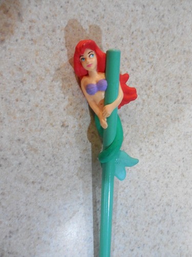 Vintage Disney THE LITTLE MERMAID Pencil With Topper Figure Applause Ariel  - 第 1/5 張圖片