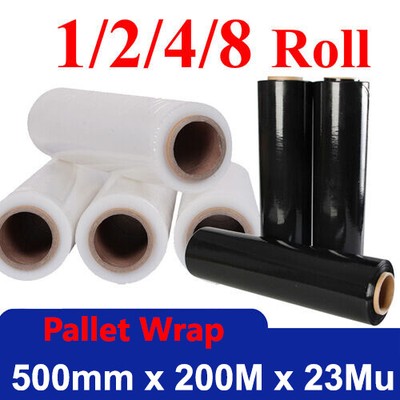 4 pallet wrap shrink wrap clingfilm 500mm x 200m x 23mu BLACK LONG LENGTH
