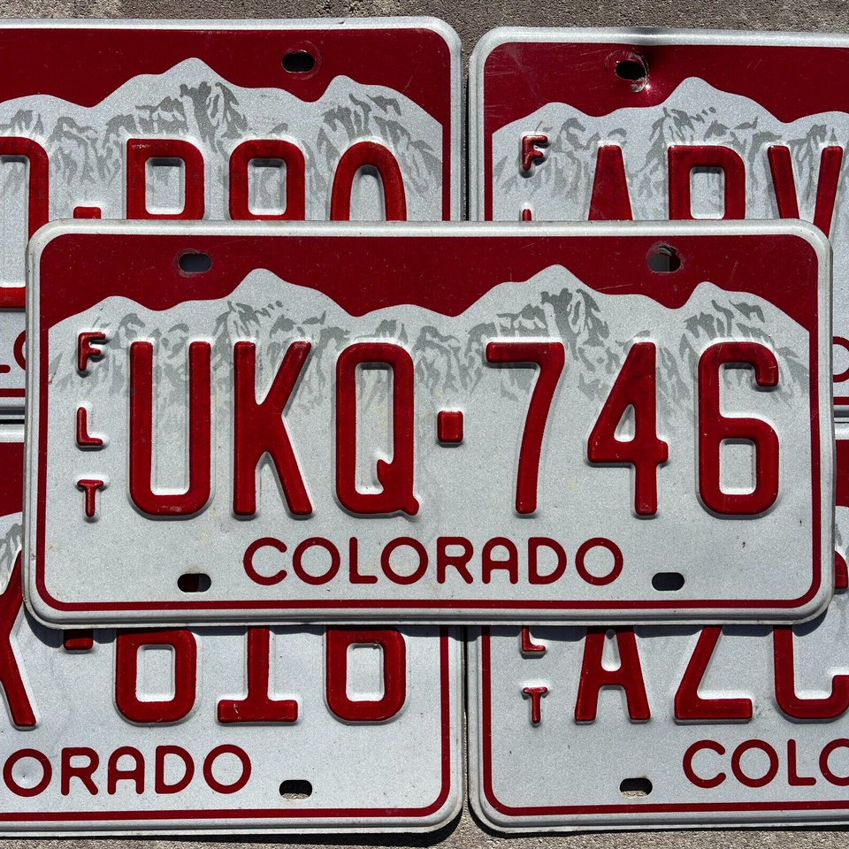 COLORADO LICENSE PLATES - RED Snow Mountains License Plate Tags Random ...