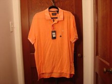 Mens Chaps Natural Stretch Orange Polo Shirt Size Large NWT