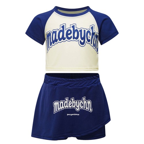 Girls Boys Set Letter Print Clothes Two-Piece Outfit Tennis Shorts Golf Casual - Picture 8 of 25