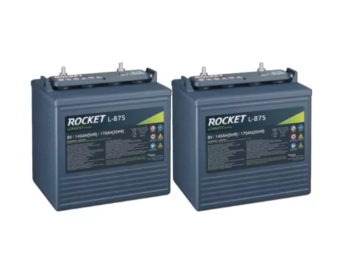 Rocket L-875 170Ah 8V Golf Cart Battery - Replaces Trojan T-875 (Set of 2)
