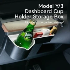 For Tesla Model 3 Y Car Dashboard Mount Water Cup Holder Storage Box Organizer