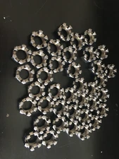 (38pcs) Slotted Hex Castle Nut 1/2-20 Fine Thread Unplated Plain 3/4" Hex.