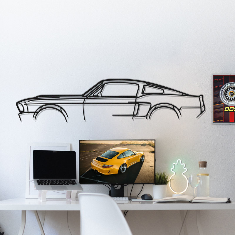 Wall Art Home Decor 3D Acrylic Metal Car Auto Poster USA Silhouette 1967 Mustang