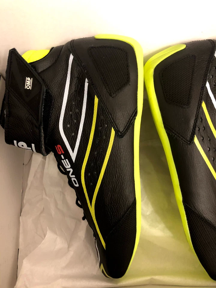 STIVALETTO PELLE SCARPA KART IGNIFUGO NERO GIALLO 42 OMP ONE-S IC/822 SENZA OMOL - Immagine 3 di 4