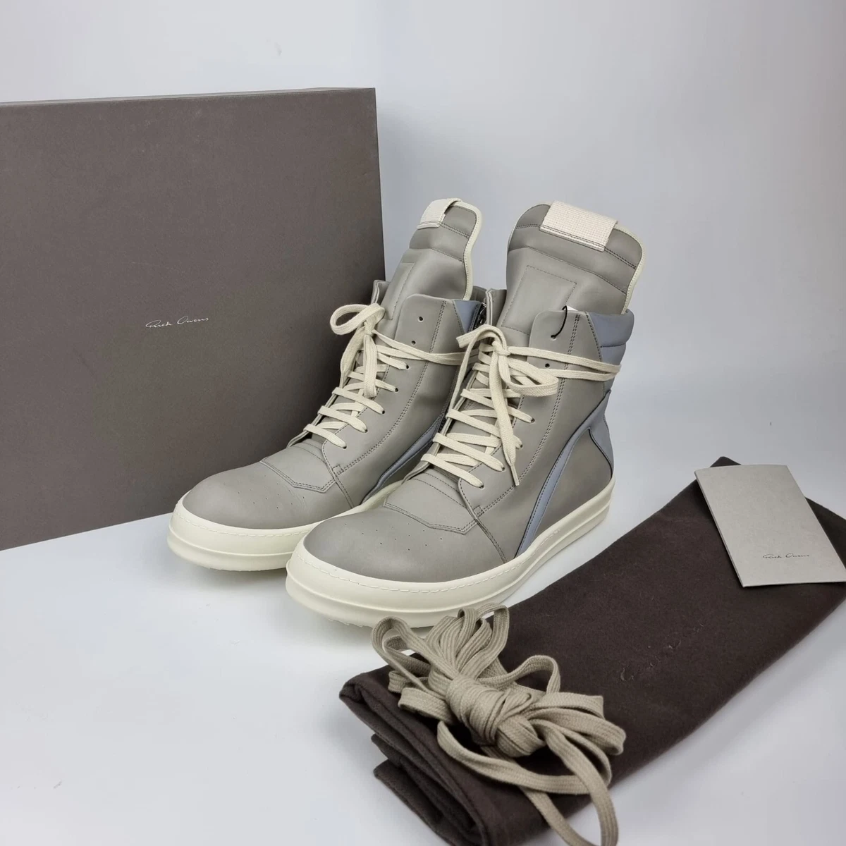 Rick Owens Geobasket Pearl/Reflex Sneakers New Size 43 US 10 | eBay
