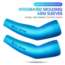 WEST BIKING Unisex Cooling Cycling Arm Sleeves Outdoor UV-Proof Fitness Arm Warm