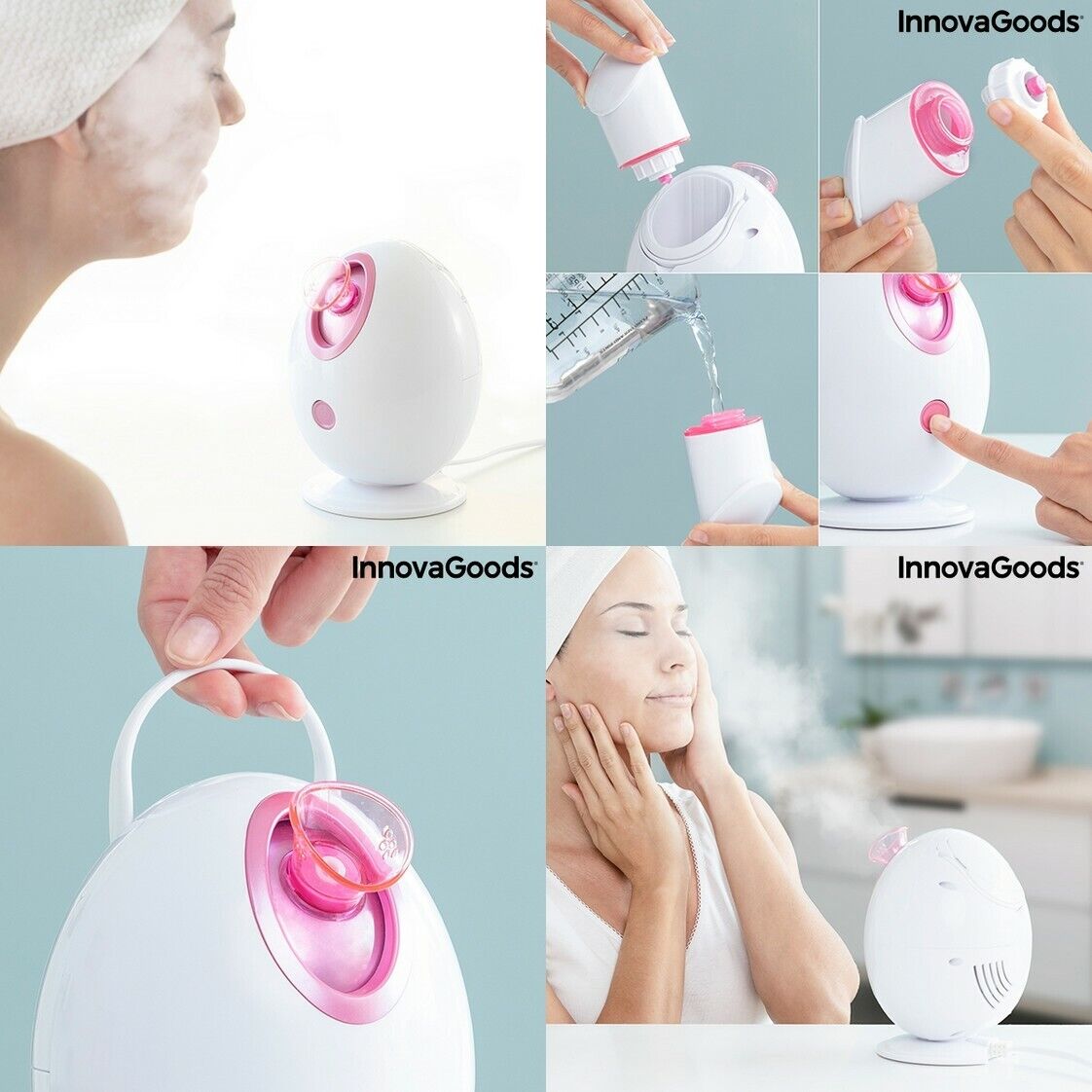 Sauna limpieza Facial Electrica 90 ml, temperatura 40ºC, 300W, todo tipo depiel