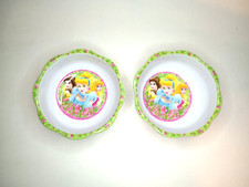 New 2x Zak Disney Princess Melamine Bowls: Cinderella, Belle, Aurora