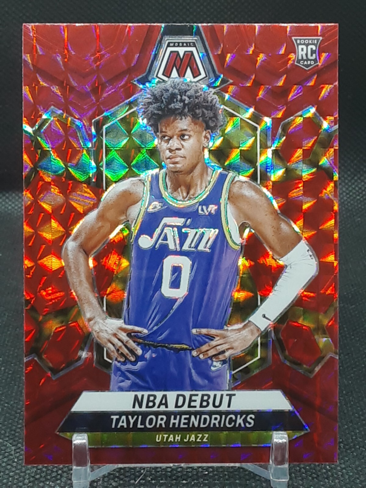 TAYLOR HENDRICKS 2023-24 MOSAIC NBA DEBUT RED MOSAIC ROOKIE JAZZ