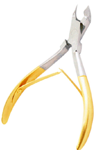 "Pinza de cutícula de acero inoxidable doble resorte de doble resorte de mandíbula de color dorado de 4" de color dorado - Imagen 2 de 2