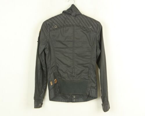 KHUJO Lissy Womens S Jacket Waxed Cotton Ladies Zip Black Field Motocycle Biker - Picture 4 of 4