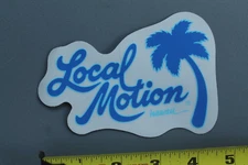 LOCAL MOTION Hawaii Clear Neon Blue Palm Tree 80's LM2 Vintage Surfing STICKER