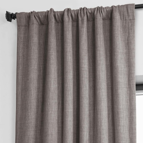 1 Panel Mink 120"L x 50"W Linen Darkening Curtains For Bedroom Living Room - Picture 5 of 12