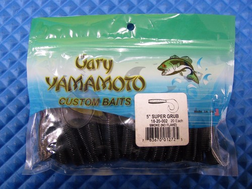 Gary Yamamoto 5" Super Grub Single Tail Soft 20er-Pack 18-20 Serie WÄHLEN SIE EINE FARBE - Bild 16 von 18