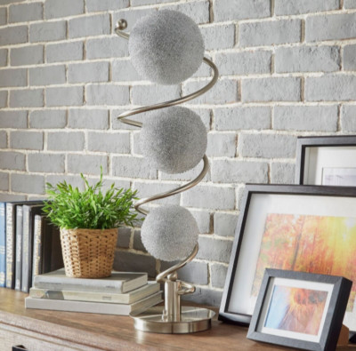 Lenci Elliptical Table Lamp 3 Sparkling Metal Orbs Accent Lighting