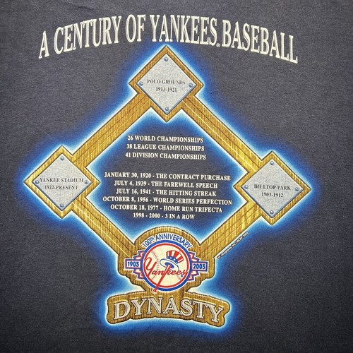 New York Yankees Dynasty 100th Anniversary Lee Sport L 2003 Rare Graphic - Picture 2 of 7